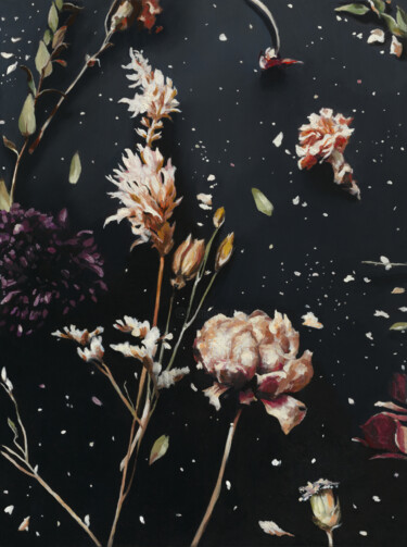 Картина под названием "Flowers 1" - Anastasiia Damnitskaia, Подлинное произведение искусства, Масло