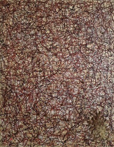 Pittura intitolato "Toile en chocolat" da Anastasiia Doro, Opera d'arte originale, Acrilico Montato su Telaio per barella in…