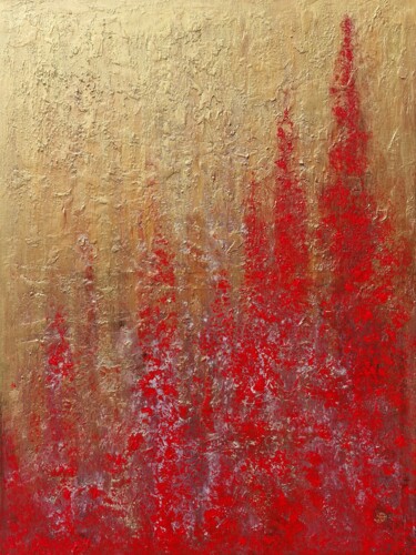 Peinture intitulée "Golden Passion" par Anastasiia Doro, Œuvre d'art originale, Acrylique Monté sur Châssis en bois