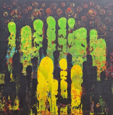 Картина под названием "Vibration of Unity" - Anastasiia Doro, Подлинное произведение искусства, Акрил Установлен на Деревянн…