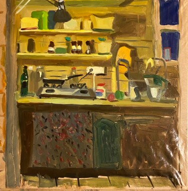 Pintura intitulada "Ночная кухня" por Anastasiia Goreva, Obras de arte originais, Óleo