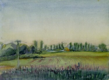 Malerei mit dem Titel "“Village Samars’ke”…" von Anastasiia Moskvitina, Original-Kunstwerk, Aquarell