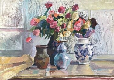 Painting titled "“ Still Life In May…" by Anastasiia Moskvitina, Original Artwork, Watercolor