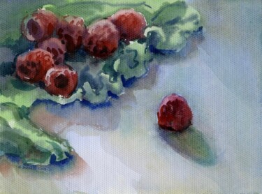 Painting titled "“ Raspberry ” Ukrai…" by Anastasiia Moskvitina, Original Artwork, Watercolor