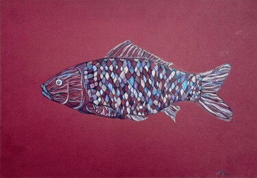 Drawing titled "" Carp " is the ori…" by Anastasiia Moskvitina, Original Artwork, Ink