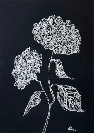 绘画 标题为“" Hydrangea " is th…” 由Anastasiia Moskvitina, 原创艺术品, 墨