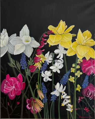 Pintura intitulada "SPRING FLORAL" por Anastasiia Nadyrova, Obras de arte originais, Acrílico