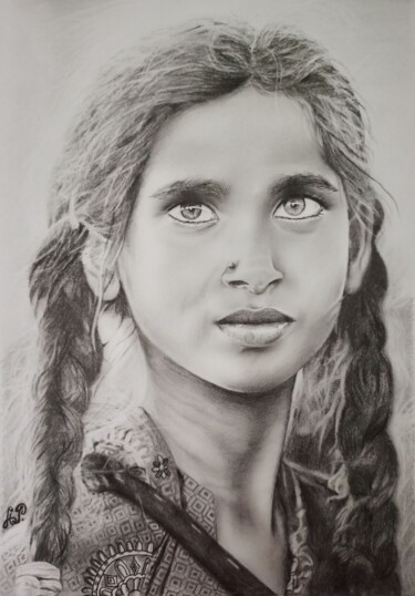"Indian girl" başlıklı Resim Anastasiia Poberezhets tarafından, Orijinal sanat, Kalem