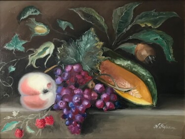 "Melon&Rasbberry" başlıklı Tablo Anastasija Terskiha tarafından, Orijinal sanat, Petrol Ahşap Sedye çerçevesi üzerine monte…