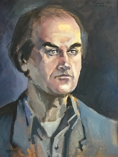 Painting titled "'Portrait of male'" by Anastasija Terskiha, Original Artwork, Tempera