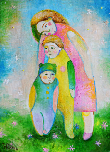 Картина под названием "Кветачкі" - Anastasiya Balysh, Подлинное произведение искусства, Масло