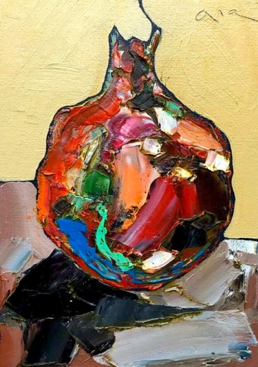 Painting titled "Pomegranate" by Anastasiya Kimachenko, Original Artwork, Oil