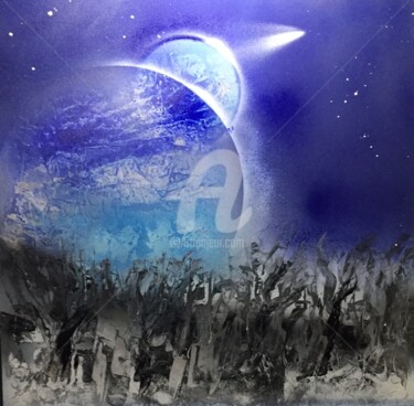 Painting titled "Forêt d'un soir 12" by Anatole63, Original Artwork, Spray paint