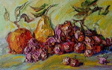 Pintura intitulada "Осенний фруктовый н…" por Anatolii Cherniavckyi, Obras de arte originais, Óleo