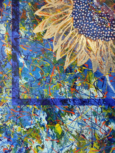 Картина под названием "Sunflower code" - Anatolii Kazymyrchuk, Подлинное произведение искусства, Акрил Установлен на Деревян…