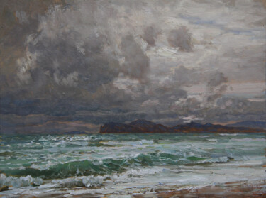Painting titled "The storm" by Anatolii Korobkin, Original Artwork