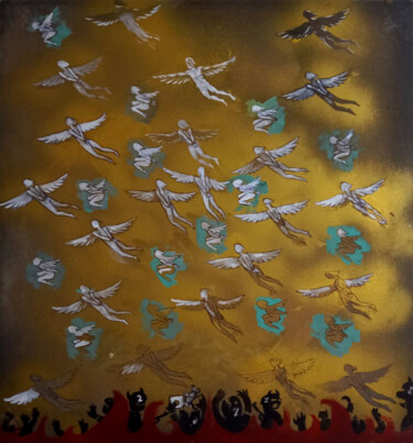 Peinture intitulée "They will go to Par…" par Anatolij Slojko, Œuvre d'art originale, Acrylique