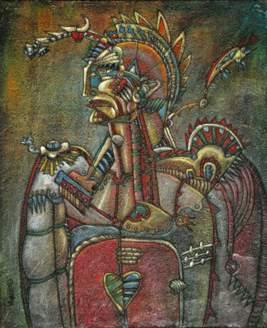 Painting titled "Warrior" by Anatoliy Sivkov, Original Artwork, Oil