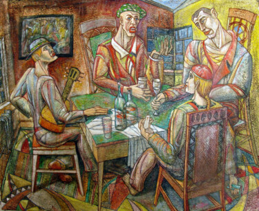 Painting titled "Four Aces" by Anatoliy Sivkov, Original Artwork, Oil