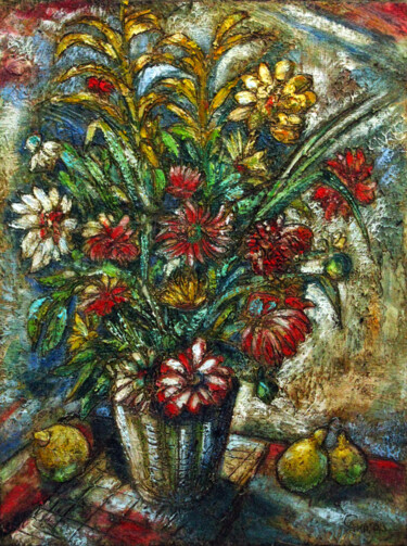 Painting titled "bouquet" by Anatoliy Sivkov, Original Artwork, Oil