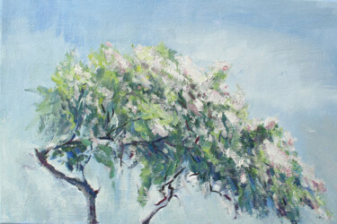 Painting titled "Apple tree branches…" by Volha Milashevich, Original Artwork, Oil