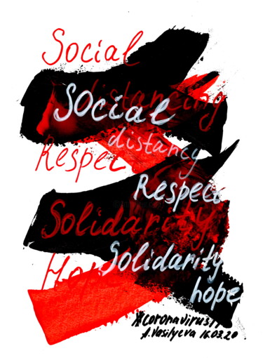 图画 标题为“16.03.2020 -Social…” 由Anastasia Vasilyeva, 原创艺术品, 丙烯