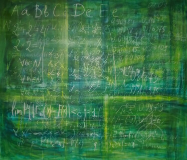 Pittura intitolato "Old schoolboard -XL…" da Anastasia Vasilyeva, Opera d'arte originale, Acrilico