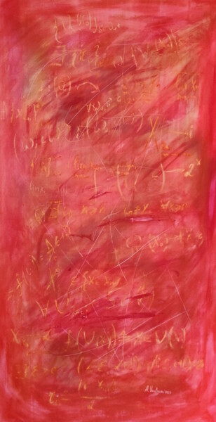 Картина под названием "Scarlet color Board…" - Anastasia Vasilyeva, Подлинное произведение искусства, Акрил