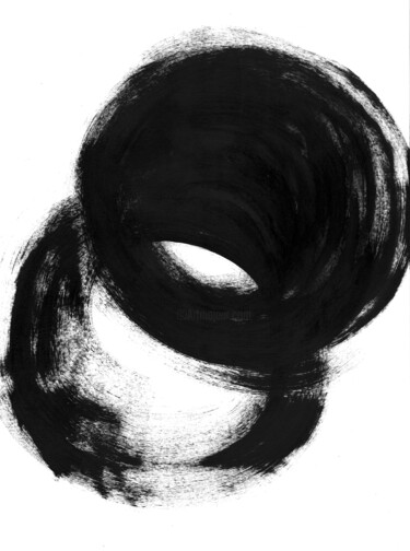 Rysunek zatytułowany „Black white abstrac…” autorstwa Anastasia Vasilyeva, Oryginalna praca, Akryl