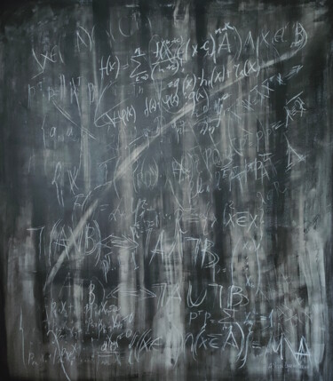 Malerei mit dem Titel "Monochrome schoolbo…" von Anastasia Vasilyeva, Original-Kunstwerk, Acryl