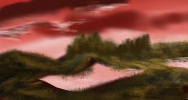 Arte digitale intitolato "Lago rojo" da Anaysy Gregory, Opera d'arte originale, Pittura digitale
