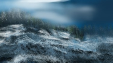 Arte digitale intitolato "Roca con nieve" da Anaysy Gregory, Opera d'arte originale, Pittura digitale