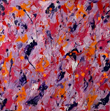 Pintura intitulada "Purple breeze" por Anca Todrican, Obras de arte originais, Acrílico Montado em Armação em madeira