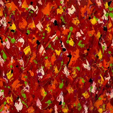 Картина под названием "Orange mood" - Anca Todrican, Подлинное произведение искусства, Акрил Установлен на Деревянная рама д…