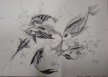 图画 标题为“Underwater” 由Stefaniya Antsipovich, 原创艺术品, 中性笔