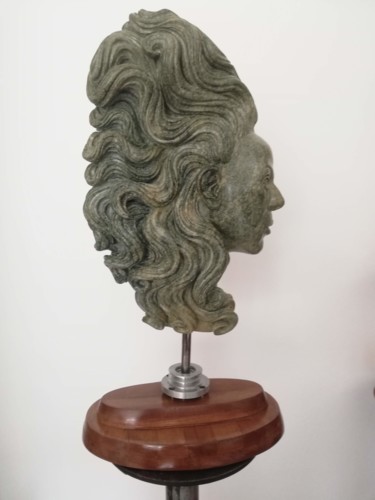 Skulptur mit dem Titel "Pandora" von Andimar, Original-Kunstwerk, Stein