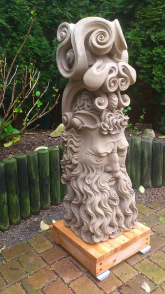 Sculptuur getiteld "The Lionking" door Andimar, Origineel Kunstwerk, Steen