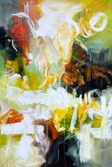 Schilderij getiteld "Orange theory on gr…" door Andrada Anghel, Origineel Kunstwerk, Acryl