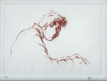 Prenten & gravures getiteld "Pianiste" door André Colpin, Origineel Kunstwerk, Ets