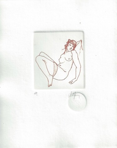 Impressões e gravuras intitulada "Nu" por André Colpin, Obras de arte originais, Água forte