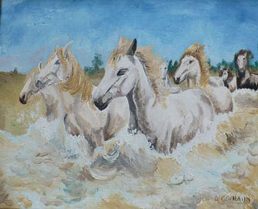 Malerei mit dem Titel "évasion-toile-61x41…" von André Goinaud, Original-Kunstwerk, Öl