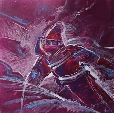 Painting titled "purpple ski" by Andre Marc Serrano, Original Artwork, Acrylic