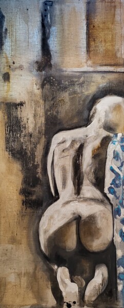 Pintura titulada "nu drappé bleu" por Andre Marc Serrano, Obra de arte original, Acrílico Montado en Bastidor de camilla de…
