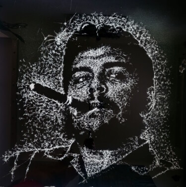 Sculpture titled "Le CHE" by André Marot, Original Artwork, Glass Mounted on Wood Panel