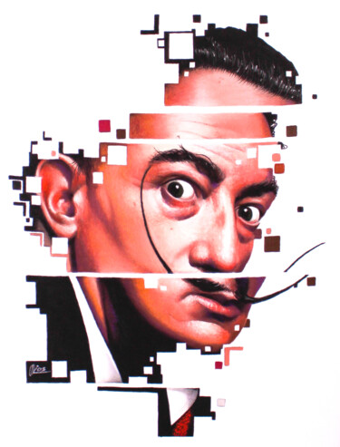Peinture intitulée "Square Mustache" par Andre Rios, Œuvre d'art originale, Pastel