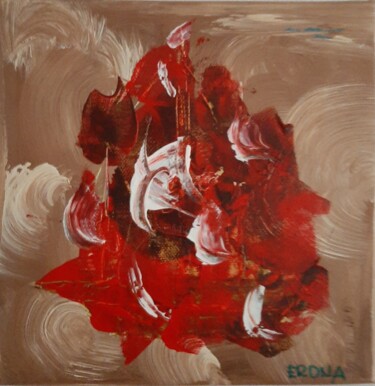 Schilderij getiteld "Rose des sables" door André Roeser, Origineel Kunstwerk, Acryl Gemonteerd op Frame voor houten brancard