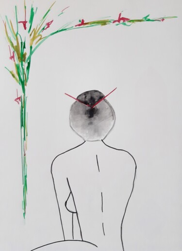 Σχέδιο με τίτλο "Dos nu" από André Roeser, Αυθεντικά έργα τέχνης, Ακρυλικό