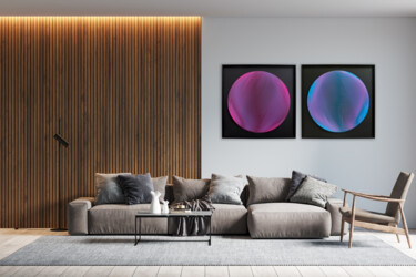 Obrazy i ryciny zatytułowany „Sphere 1 diptych c1” autorstwa Andrea Benítez, Oryginalna praca, Nadruk Zamontowany na Alumini…