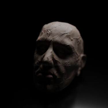 Digitale Kunst getiteld "Clay Head 1" door Andrea Botton, Origineel Kunstwerk, 3D-modellering