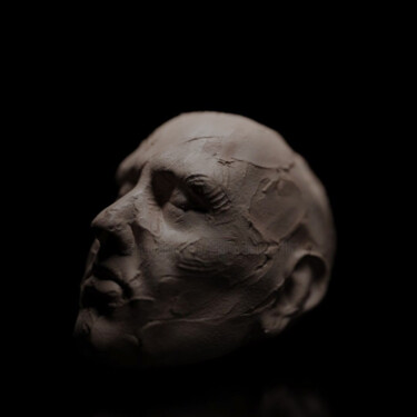 Digitale Kunst getiteld "Clay Head 3" door Andrea Botton, Origineel Kunstwerk, 3D-modellering